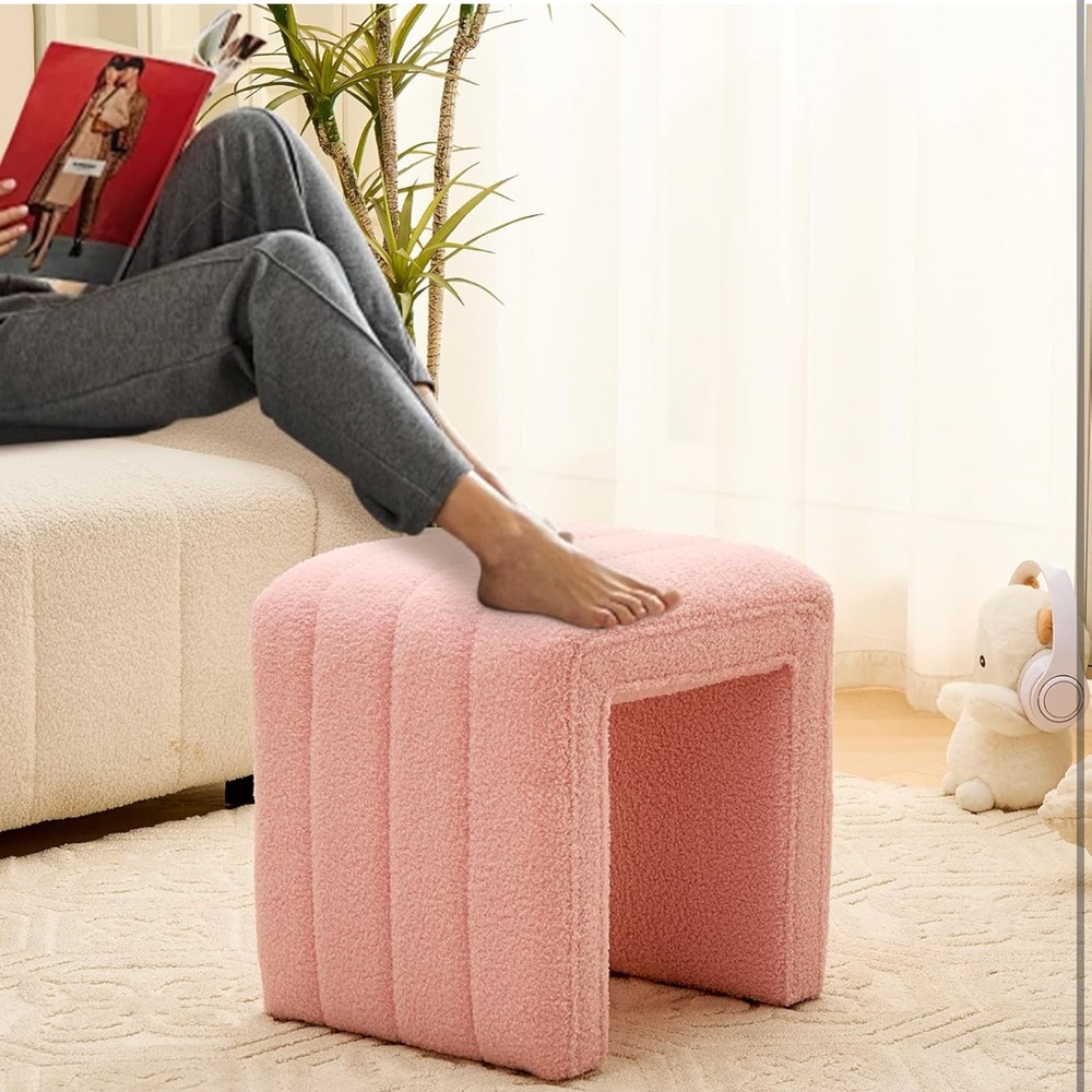 Pink Textured Stool - Picture 6 of 6